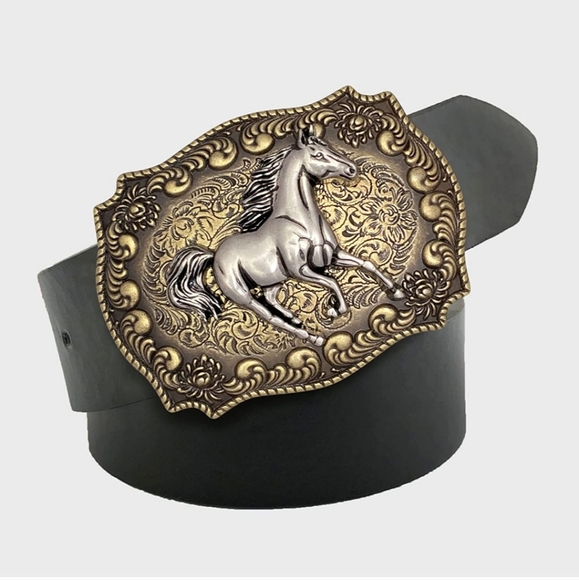 New Bronze Color Western horse Belt Buckle Fits 1.5" Inches Belt - Picture 2 of 3